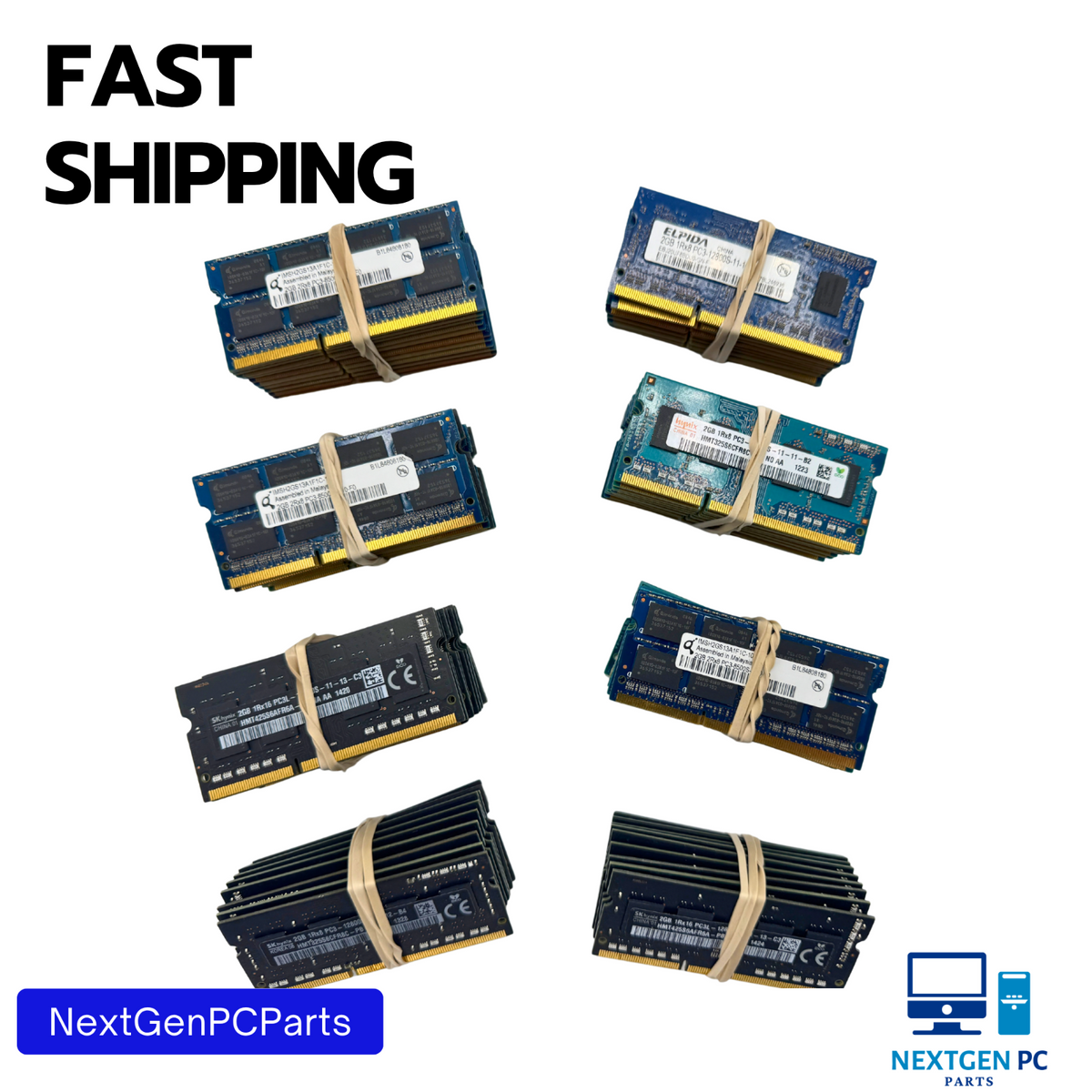 Lot of 84 2GB DDR3/DDR3L SO-DIMM RAM 1066 1600MHz Mixed Brands Tested