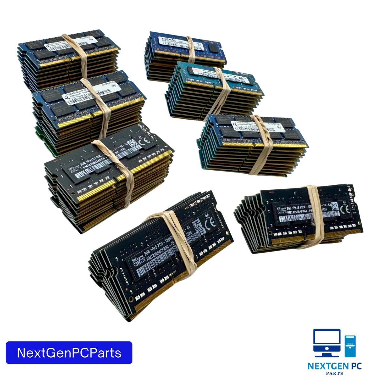 Lot of 84 2GB DDR3/DDR3L SO-DIMM RAM 1066 1600MHz Mixed Brands Tested