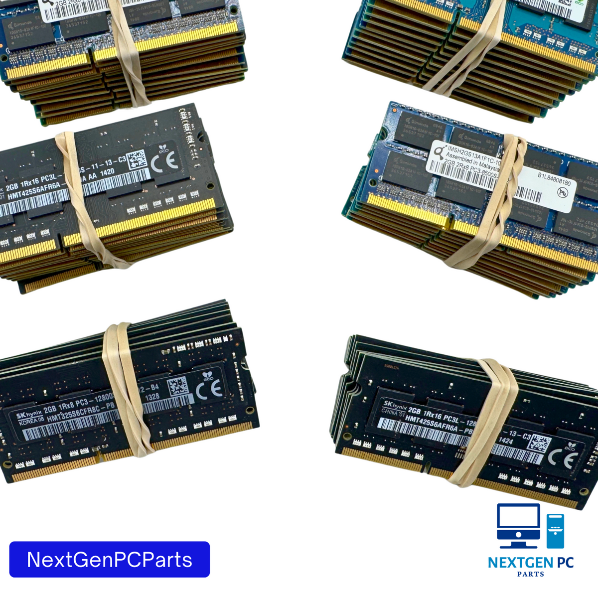 Lot of 84 2GB DDR3/DDR3L SO-DIMM RAM 1066 1600MHz Mixed Brands Tested