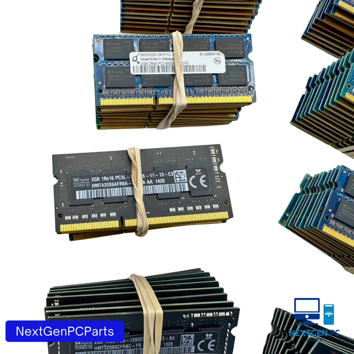 Lot of 84 2GB DDR3/DDR3L SO-DIMM RAM 1066 1600MHz Mixed Brands Tested