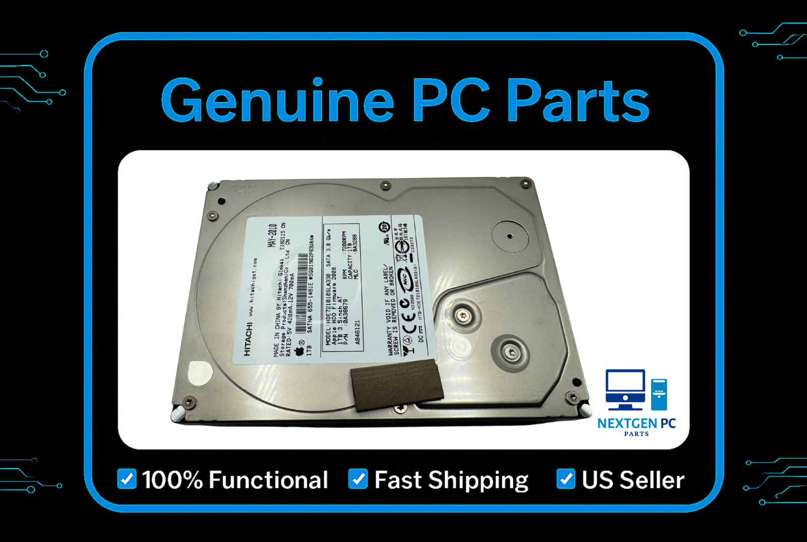 HITACHI 0A38679 HDE721010SLA330 1TB 7.2K RPM 32 MB Cache 3 Gb/s SATA 3.5" HDD