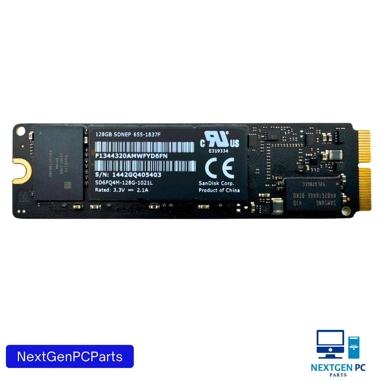 Apple SanDisk 128GB PCIe SSD SDNEP 655-1837F MacBook Air/Pro iMac 2013–2015