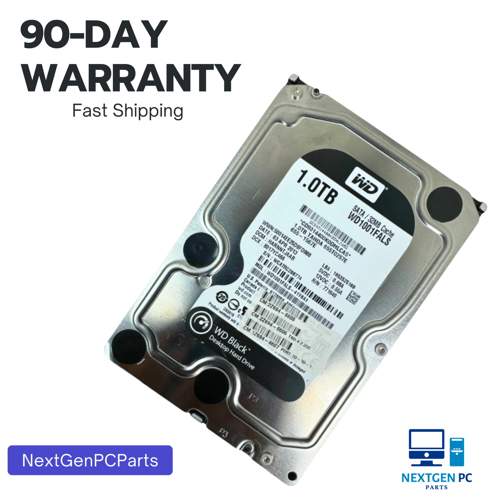 Western Digital WD1001FALS-41Y6A1 1TB 7200RPM 3.5" SATA HDD WD Black Tested