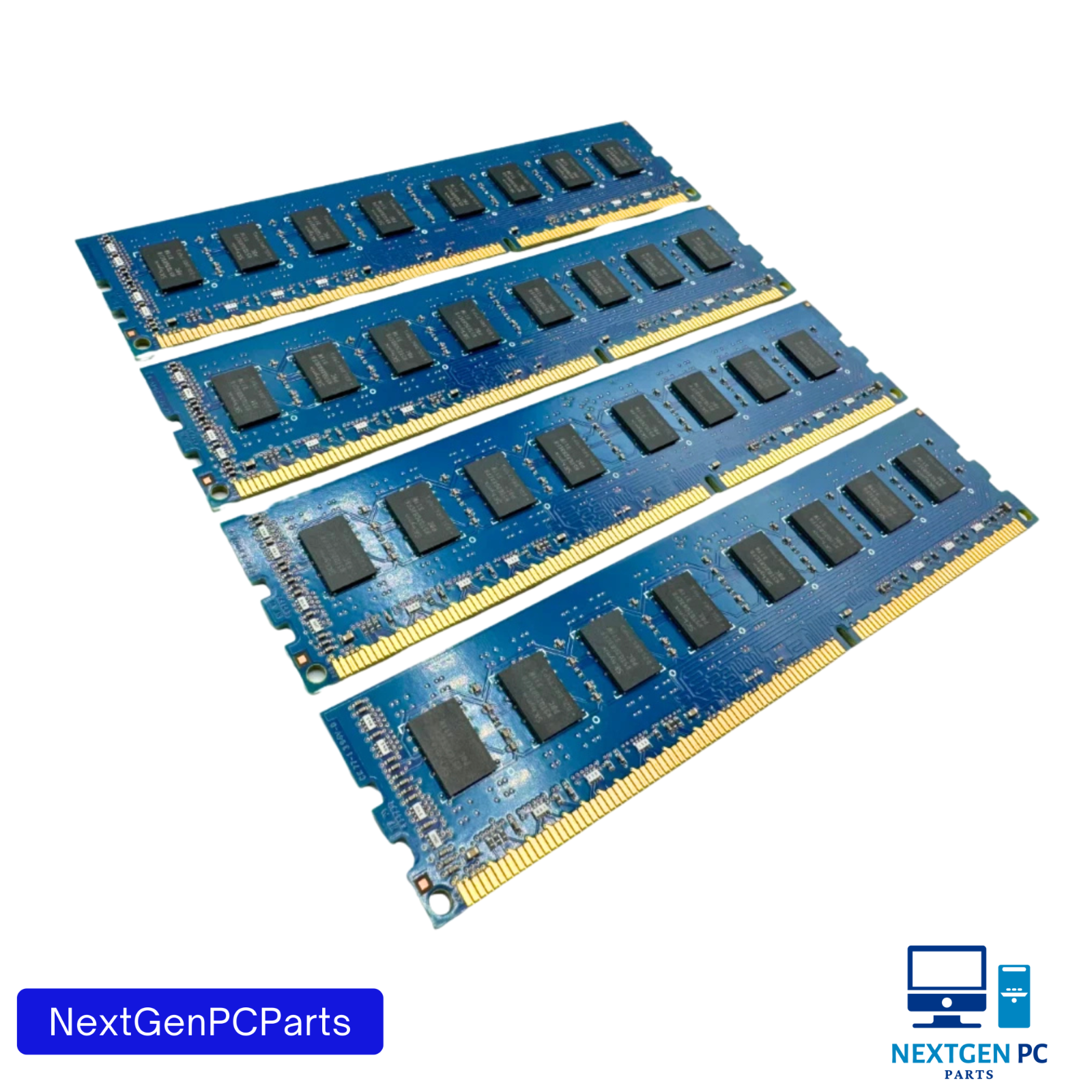 Lot of 4 Hynix HMT351U6CFR8C-PB, 4GB 2Rx8 PC3-12800U DDR3 Desktop RAM
