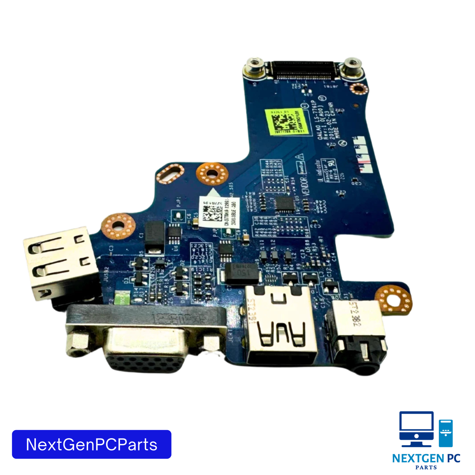 Dell Latitude E6530 USB VGA Audio I/O Board LS-7743P 48.4IP15.011