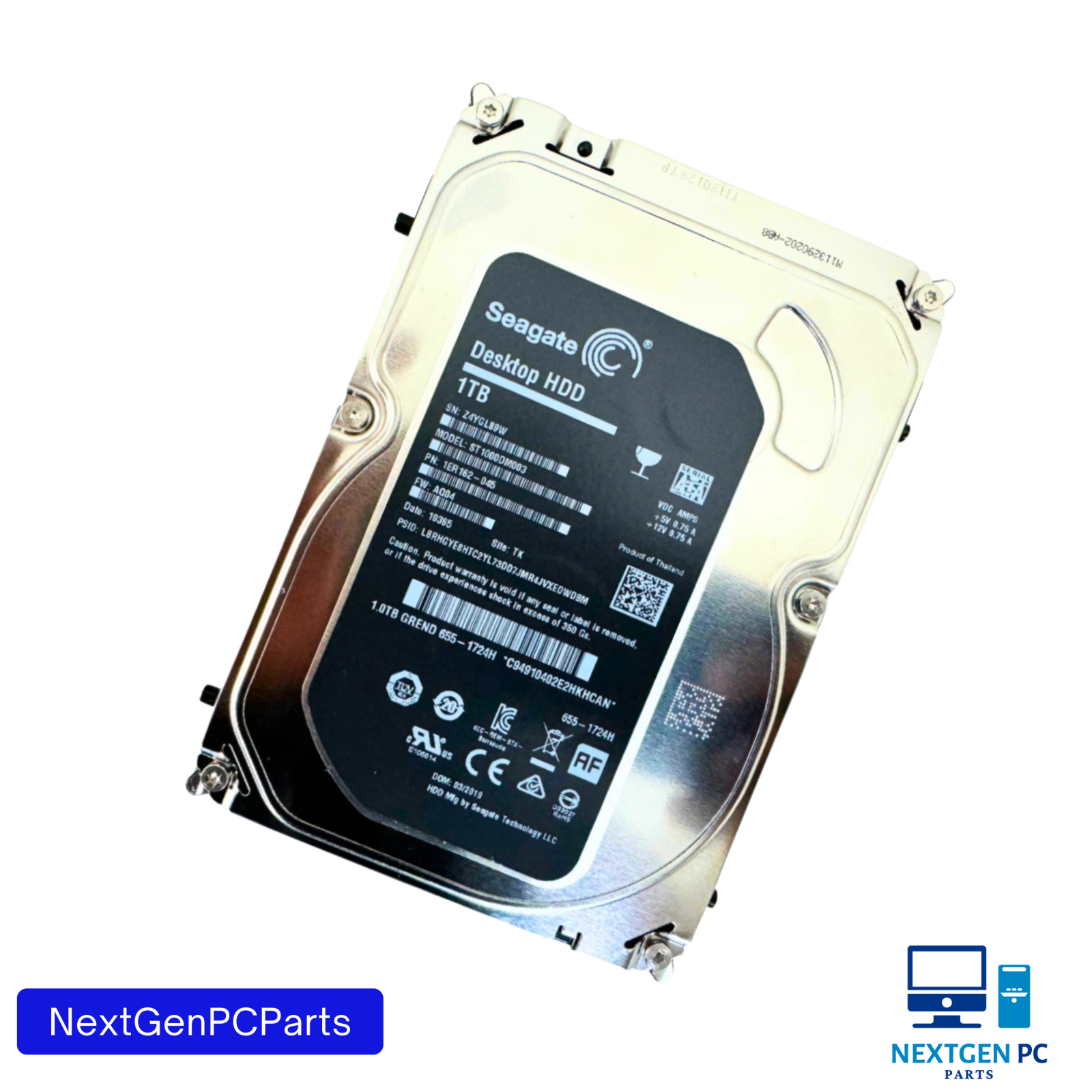 Seagate 1TB 3.5" 7200RPM HDD for iMac 27" A1419 (2012–2017) A2115 (2019)